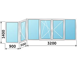 Балконное окно NEWTEC 4600x1400