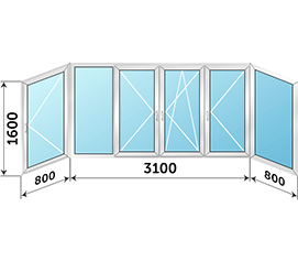 Теплое окно на балкон KBE 4700x1600
